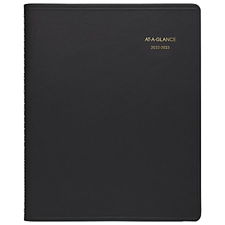 AT-A-GLANCE® Monthly Academic Planner, 9" x 11", Black, July 2022 to December 2023, 7007405