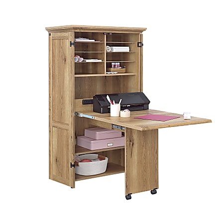 Sauder Select 36 W Storage Craft Sewing Armoire Timber Oak - ODP