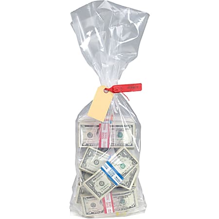 MMF Currency Deposit Bags - 12" Width x 20" Length - Clear - Polyethylene - 100/Box - Coin, Currency, Check, Credit Card, Receipt, Gift Certificate, Coupon