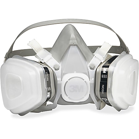 3M Dual Cartridge Respirator - Disposable, Lightweight - Medium Size - Vapor, Particulate Protection - Thermoplastic Elastomer (TPE) - Gray - 1 Each