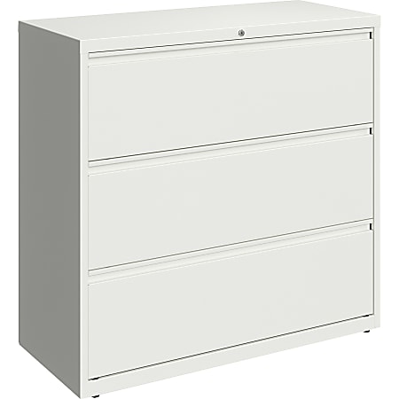 Lorell® 42"W Lateral 3-Drawer File Cabinet, Metal, White