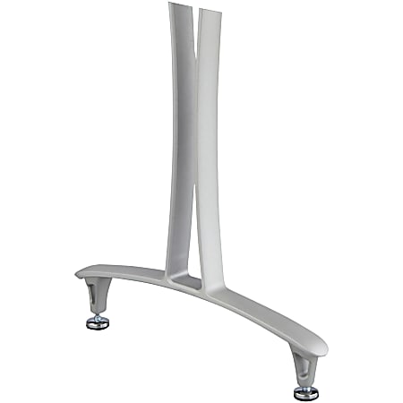 Safco Rumba Training Table T-leg Base with Glides - Metallic Gray T-shaped Base - 2 Legs - 25.25" Height x 5.25" Width