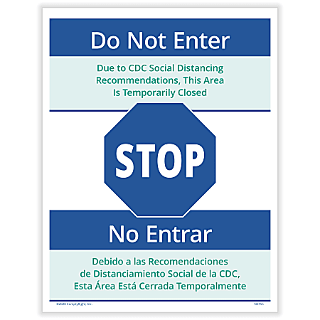ComplyRight™ Coronavirus And Health Safety Posting Notice, Social Distancing - Do Not Enter, English, 8-1/2" x 11"