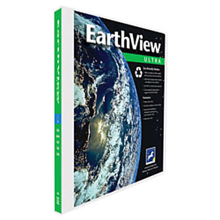 Aurora GB EarthView™ Ultra Round-Ring Presentation Binder, 3 Ring, 39% Recycled, 1/2", White