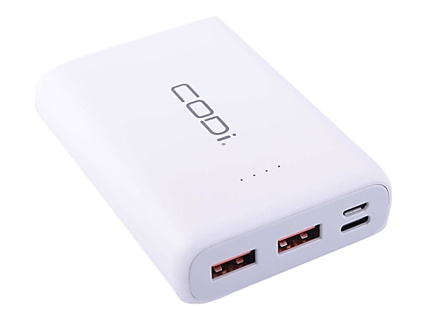 CODi - Power bank - 10000 mAh - 37 Wh - QC - 3 output connectors (2 x USB, USB-C)