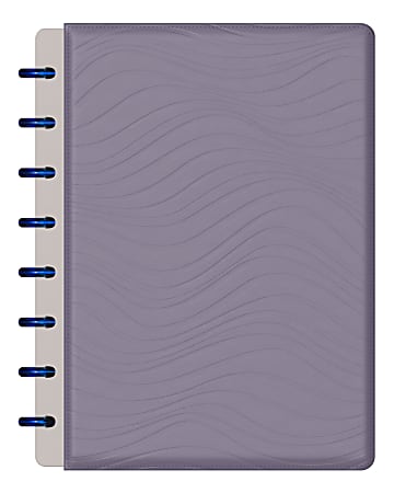 TUL® Discbound Notebook With Leather Cover, Junior Size, Narrow Ruled, 60 Sheets, Lavender Mist/Lines