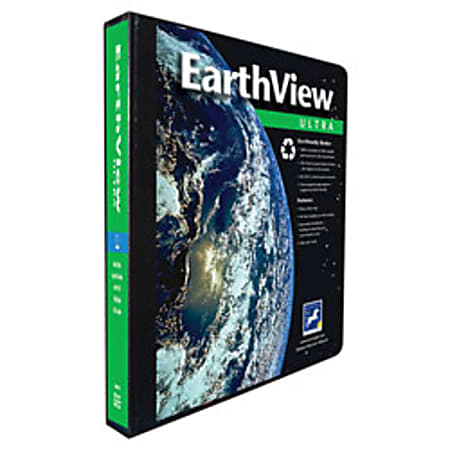 Aurora EarthView™ Ultra D-Ring Presentation Binder, 3 Ring, 39% Recycled, 1", Black
