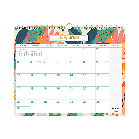 Blue Sky Academic Monthly Safety Wirebound Wall Calendar 12 x 15 Spring  Blooms July 2022 To June 2023 136445 - Office Depot