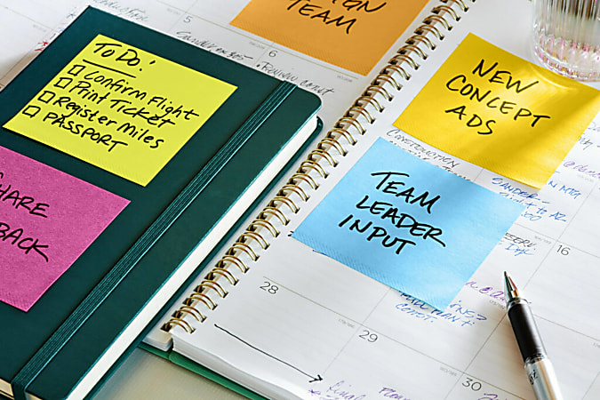 Post it Super Sticky Notes 3 in x 3 in 12 Pads 30 Sheets Pad 2x the Sticking Power Energy Boost Collection