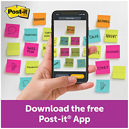 Post it Super Sticky Full Stick Notes 3 x 3 Electric Yellow 25 Sheets Per  Pad Pack Of 12 Pads - Office Depot