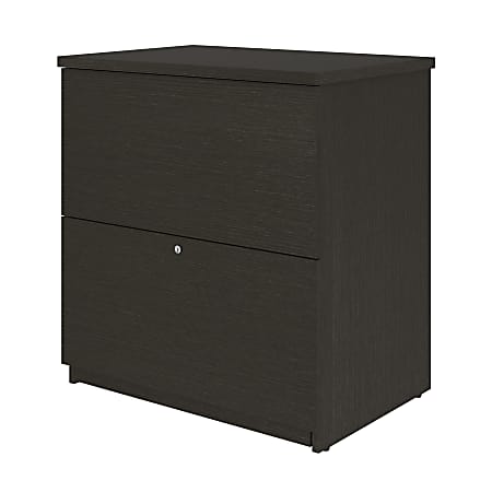 Bestar Universel 28-7/16"W x 19-5/8"D Lateral 2-Drawer File Cabinet, Deep Gray