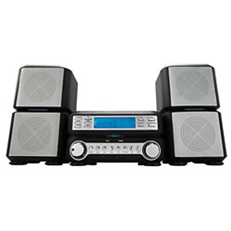 3-Piece Hi-Fi Stereo System, Black/Silver
