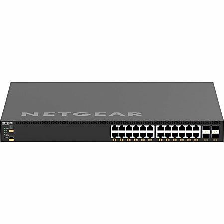 Netgear AV Line M4350-24X4V Ethernet Switch - 24 Ports - Manageable - 25 Gigabit Ethernet - 10GBase-X, 25GBas - XSM4328CV100NES