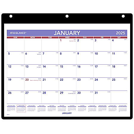 2025 AT-A-GLANCE® Monthly Wall Calendar With Jacket, 11" x 8", Traditional, January 2025 To December 2025, SK800