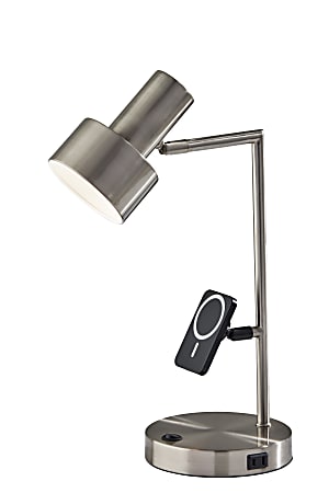 Adesso Rowe Supercharger 19"H Desk Lamp, Brushed Steel