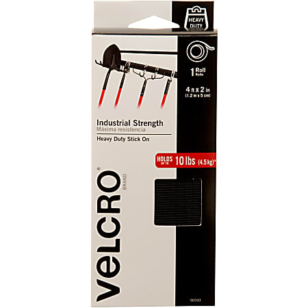 VELCRO® Brand 4 X 3/4 inch General Purpose Sticky Back Strips 2 Sets, Hook  and Loop Sides Black 