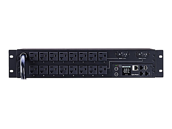 CyberPower Monitored Series PDU31003 - Power distribution unit (rack-mountable) - AC 100-120 V - 1-phase - Ethernet, serial - input: NEMA L5-30P - output connectors: 16 (16 x NEMA 5-20R) - 2U - 12 ft cord