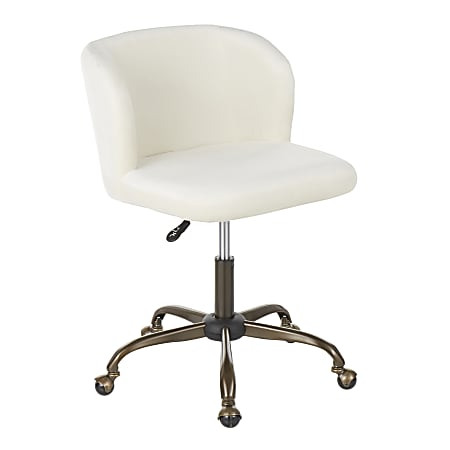 LumiSource Fran Mid-Back Task Chair, Antique/Cream