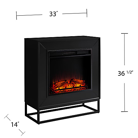 SEI Furniture Frescan Modern Electric Fireplace Mantel - Black, Supplemental Heater For Rooms Up To 400 Sq Ft