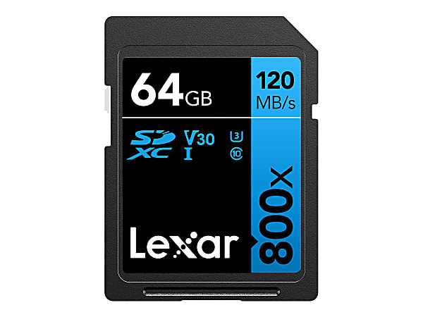 Lexar High Performance BLUE Series 800x SDHCSDXC Flash Memory Card 64GB ...