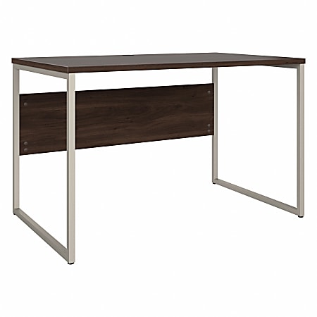 Bush® Business Furniture Hybrid Computer Table Desk With Metal Legs, 48"W x 30"D, Black Walnut, Standard Delivery