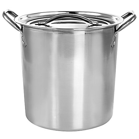 Gibson Everyday Whittington 8-Quart Stainless Steel Nonstick Stock Pot With Lid, Silver