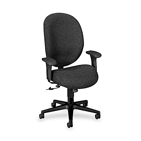 HON® Unanimous H7602 High-Performance Task Chair Without Seat Glide, 43 3/4"H x 27 1/8"W x 40"D, Black Frame, Iron Fabric