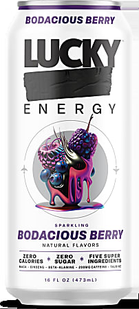 Lucky Energy Drink, Bodacious Berry, 16 Oz, Total Qty 1