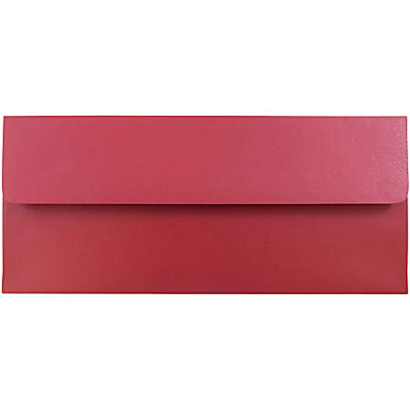 JAM Paper® #10 Metallic Business Envelopes, Gummed Closure, Jupiter Red Stardream, Pack Of 25