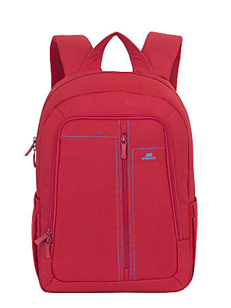 Rivacase 7560 Canvas Backpack With 15" Laptop Pocket, Red