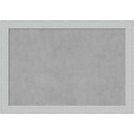 Amanti Art Magnetic Bulletin Board, Steel/Aluminum, 40" x 28", Shiplap White Wood Frame