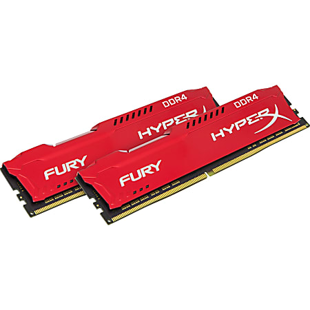HyperX FURY - DDR4 - kit - 32 GB: 2 x 16 GB - DIMM 288-pin - 3200 MHz / PC4-25600 - CL18 - 1.2 V - unbuffered - non-ECC - red
