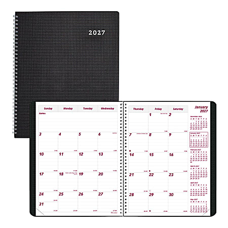 2026-2028 Brownline 14-Month DuraFlex Monthly Planner, 8-7/8" x 7-1/8", 100% Recycled, Black, December To January, CB1200V.BLK