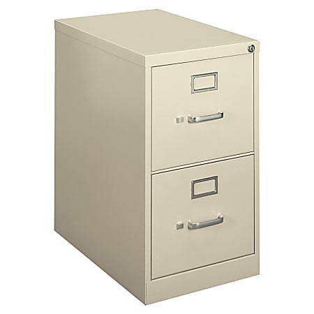 basyx by HON® 410-Series 2-Drawer Steel Vertical Letter File, 26 1/16"H x 15"W x 22"D, Putty