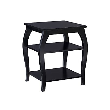 Powell Lahana Side Table With Shelves, 23”H x 20”W x 18”D, Black