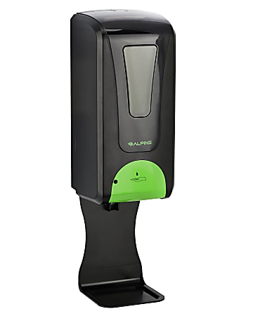 Alpine Wall-Mount Automatic Gel Hand Sanitizer Dispenser, With Drip Tray, Black