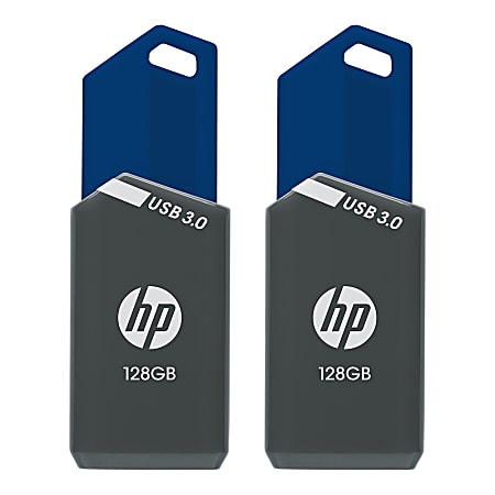 HP x900w USB 3.0 Flash Drives, 128GB, Pack Of 2 Drives