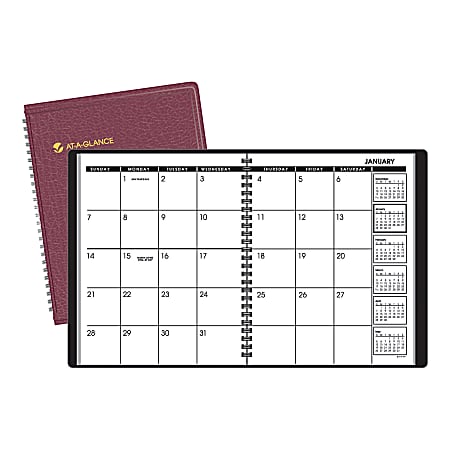 AT-A-GLANCE® 30% Recycled Monthly Planner, 6 7/8" x 8", Black, January-December 2013