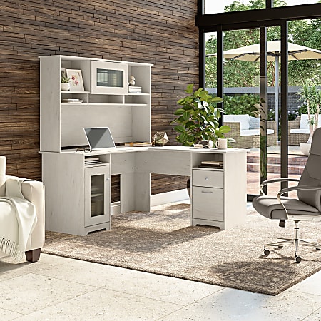 Bush Furniture Cabot 60 W L Shaped Computer Desk With Hutch