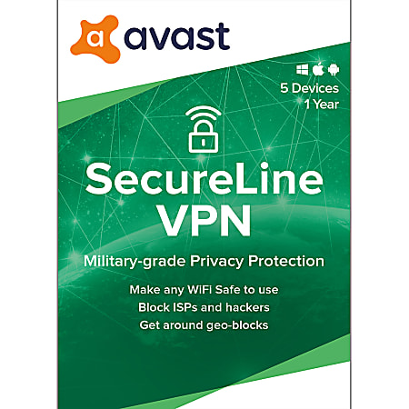 Avast SecureLine VPN 2020 | 5 Devices 1 Year | Download
