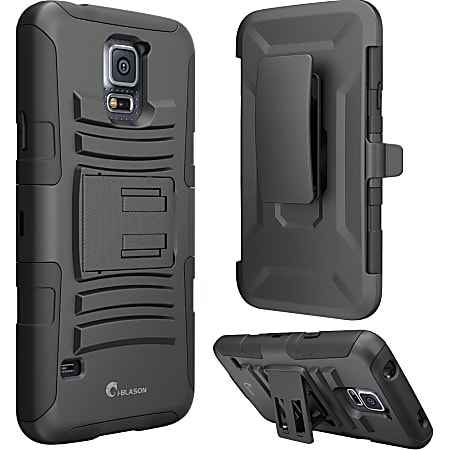 i-Blason Prime Carrying Case (Holster) Smartphone - Black - Shock Absorbing, Impact Resistant, Drop Resistant, Abrasion Resistant - Polycarbonate, Silicone Body - i-Blason Logo - Holster, Belt Clip
