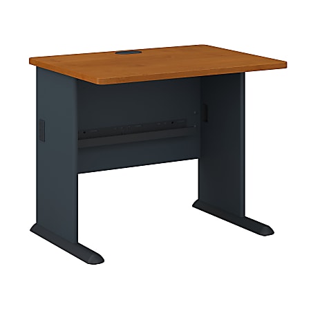 Bush Business Furniture Office Advantage Desk 36"W, Natural Cherry/Slate, Premium Installation