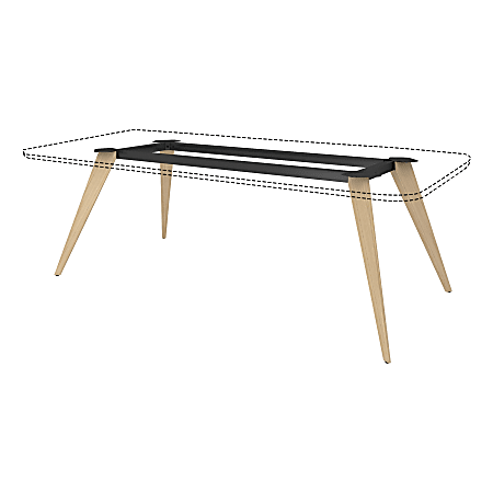 Lorell® 96"W Rectangular Conference Table Wood Base, Natural/Black