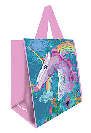 Unicorn shopping bag reusable large strong wipe clean or use as toy box/bag 