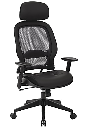 Office Star™ Professional AirGrid Bonded Leather High-Back Executive Chair, Black