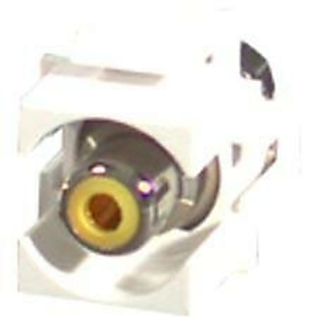 C2G Snap-In Yellow RCA F/F Keystone Insert Module - White - RCA