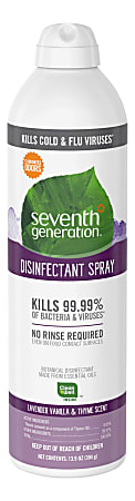 Seventh Generation™ Disinfectant Spray, Lavender Vanilla And Thyme Scent, 13.9 Oz Bottle