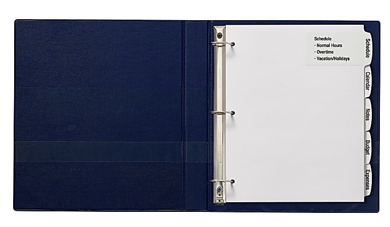 Avery Big Tab Printable Label Dividers Easy Peel 8 12 x 11 5 Tab White