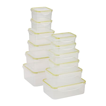 Honey-Can-Do 24-Piece Locking Food Container Set, 0.3 - 2.1 Qt, Clear