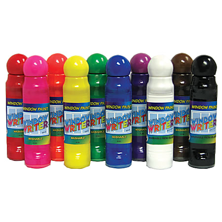 Crafty Dab Window Writers Paint, 1.62 Oz, Assorted Colors, Pack Of 10
